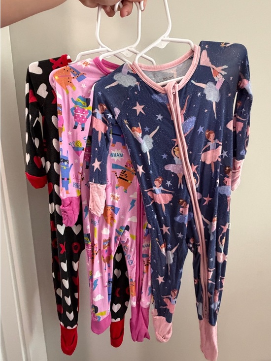 Little Sleepies Other - Girls' Pajama little sleepies - Navy Ballerina, Pink Cartoon, Black Hearts